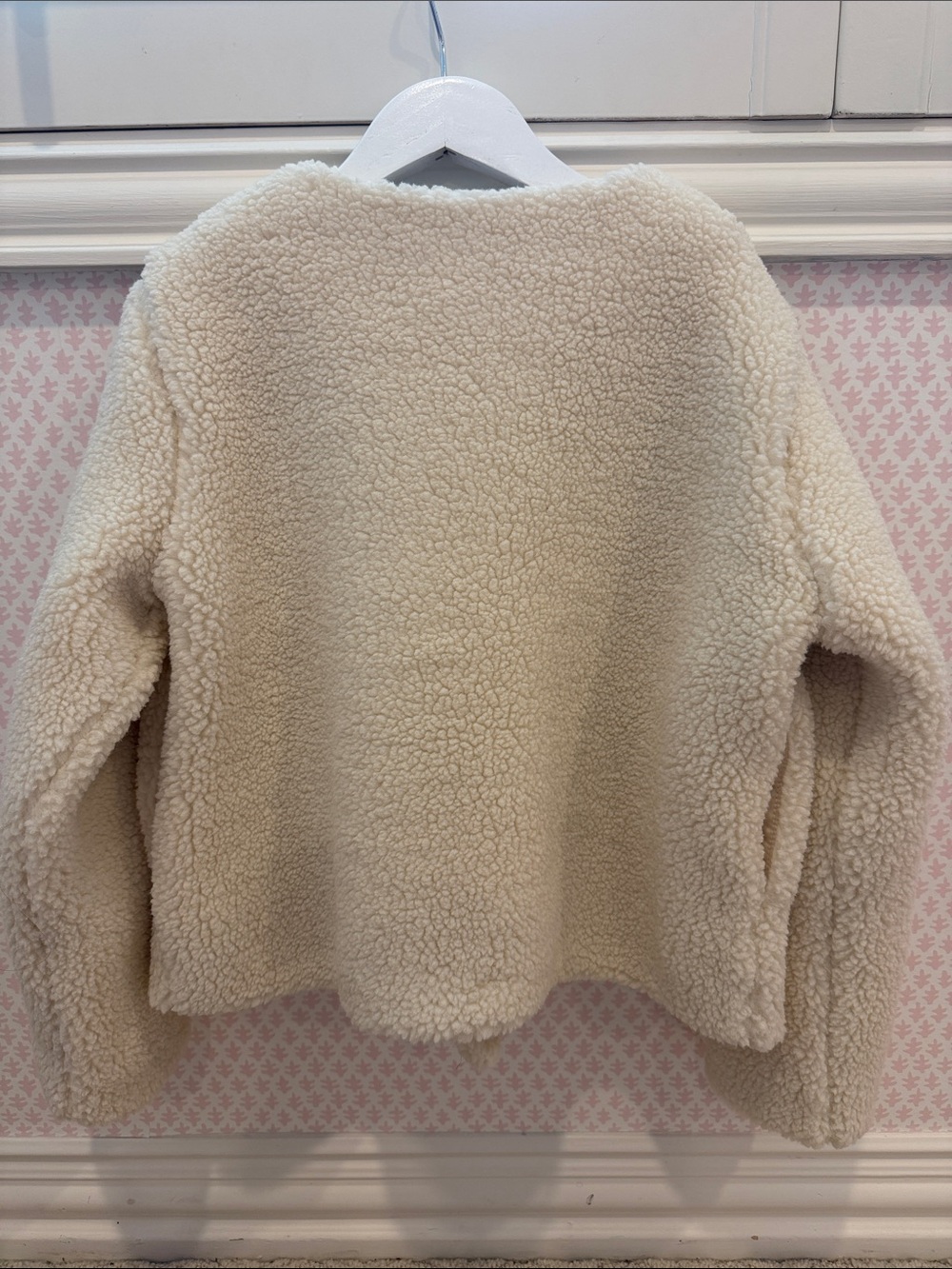 Hanna Andersson Cream Sherpa Button-Front Jacket - Picture 3 of 4